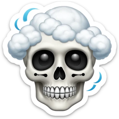Calavera con nubes sticker