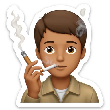 A boy smoking a big joint sticker