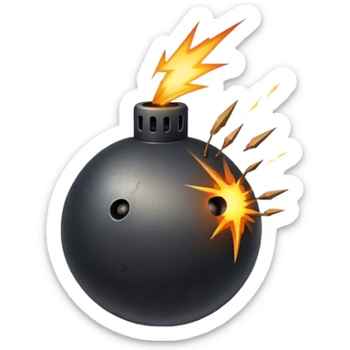 bomb with spark sticker