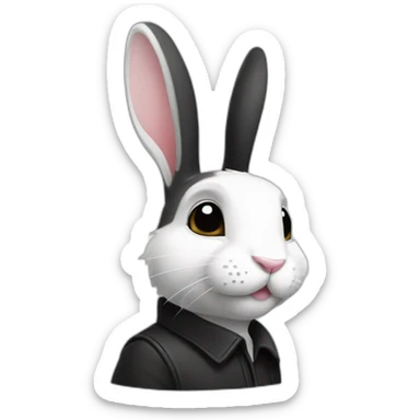 Lapin noir et blanc sticker