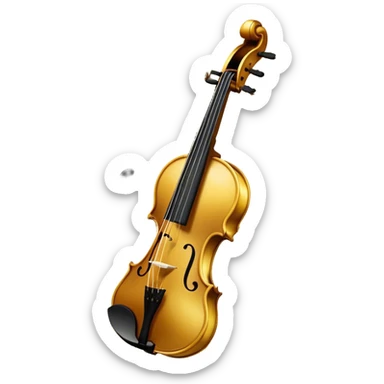 Create a sophisticated and elegant emoji that represents orchestration and arrangement. The design should feature a conductor’s baton, musical notes, and a symphonic score, symbolizing the process of arranging and orchestrating music. Incorporate instruments like a violin, trumpet, and piano keys subtly in the background, representing different sections of the orchestra. Use classical and refined colors such as gold, deep red, and black to evoke the grandeur and precision of orchestration. The background should be transparent. sticker