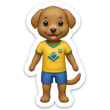 Labrador usando camisa do brasil full body  sticker