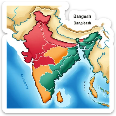 bangladesh in the map sticker