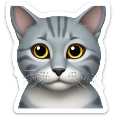 Gato  gris oscuro azul sticker