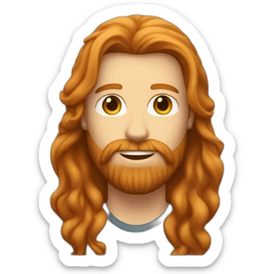 Dark-haired-Bearded-white-man and long-haired-ginger-girlfriend  sticker