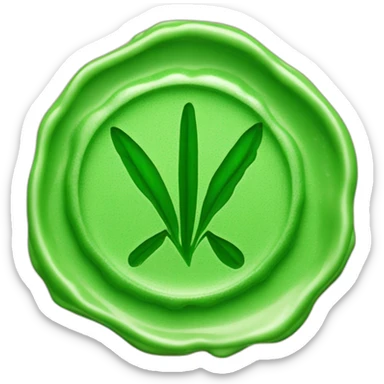 green wax stamp with tick (check) only sticker