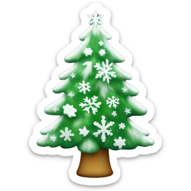 Christmas tree with snowflakes sticker
