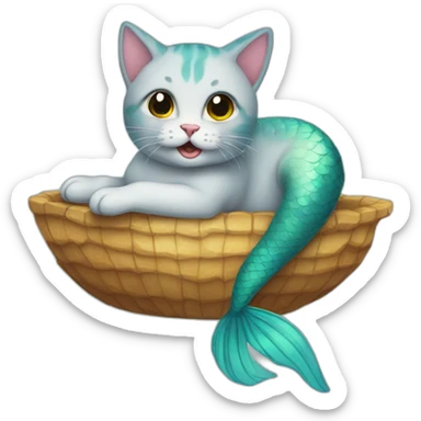 Mermaid cat sticker