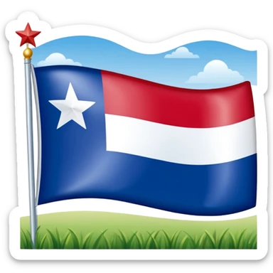An emoji of the Texas state flag/ a mini American with one star and one white stripe and on red stripe sticker