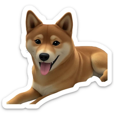 shiba inu with tongue out sticker