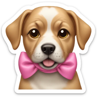 Dog wearing pink bows sticker