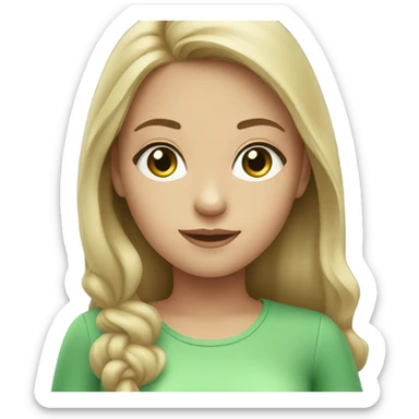 Girl with light green eyes and dark blonde hair  sticker