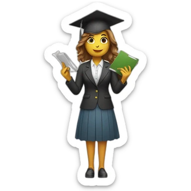 Eagle dressed as a female teacher sticker