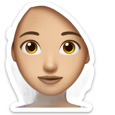 girl with long brown straight hair brown eyes and fair skin sticker