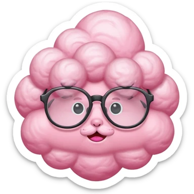 Pink cloud with glasses sticker