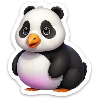 Goose and panda mix colourful  sticker