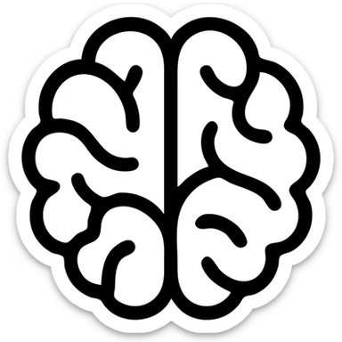 a red brain sticker