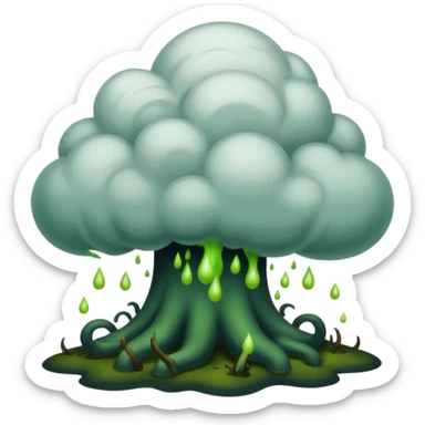 a poisonous cloud of gas, dark swamp color, realism-style sticker