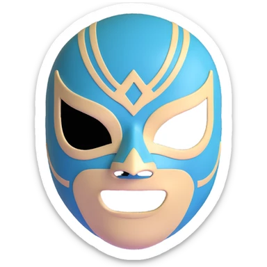 dark green, cream, and Carolina blue luchador mask sticker