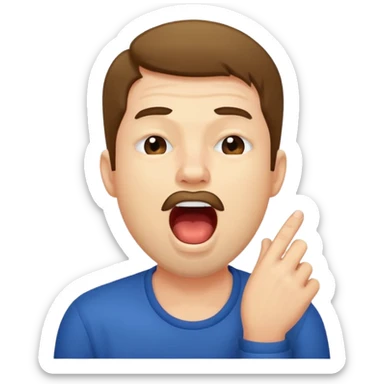 man Yawning  no hand sticker