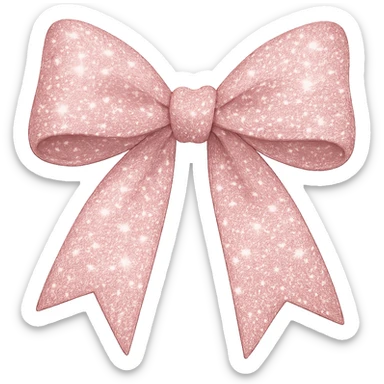 girly sparkling hair ribbon, pink color, no background, shiny and cute sticker