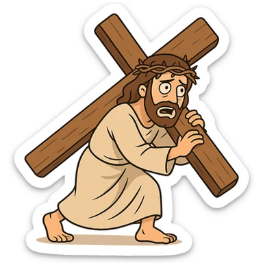 Jesus carrying the cross sticker