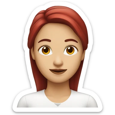 Mujer con pelo rojo, tez blanca y ojos café,  sticker