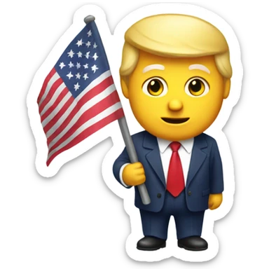 Trump with a USA flag sticker