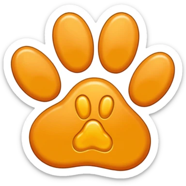 a very light pale yellow-orange pawprint sticker