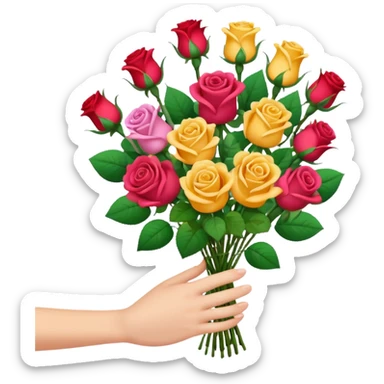 hand giving flowers sticker