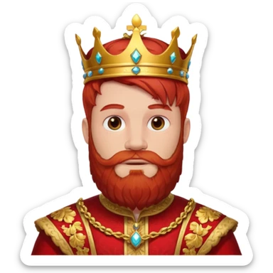 bearded  king  red outfit red hair sticker