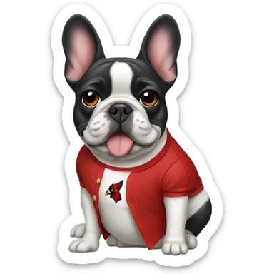 Frenchie with cardinals  sticker