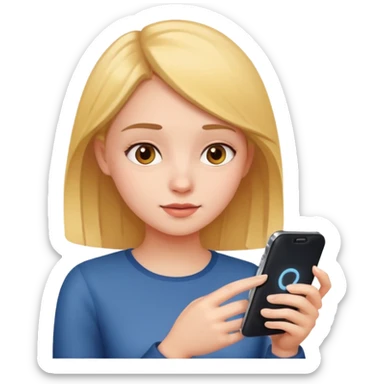 Girl watching phone  sticker