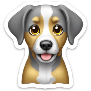 cute hunting dog gray gold  sticker