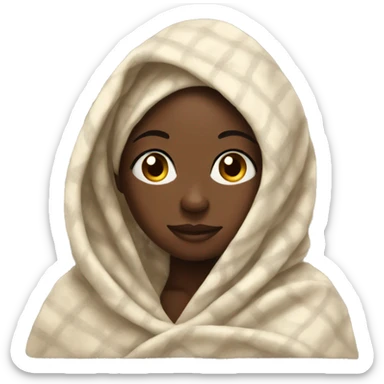Black girl in a blanket sticker