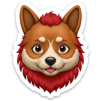 dog withvery  tattoed face and red hair sticker