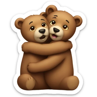 Bears hugging cute  sticker