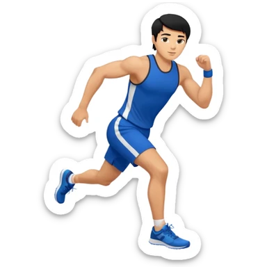 mach mir eine sportiliche männliche person mit schwarzen haaren sticker