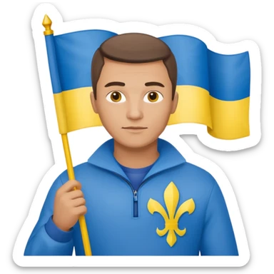 The Ukrainian man with flag sticker