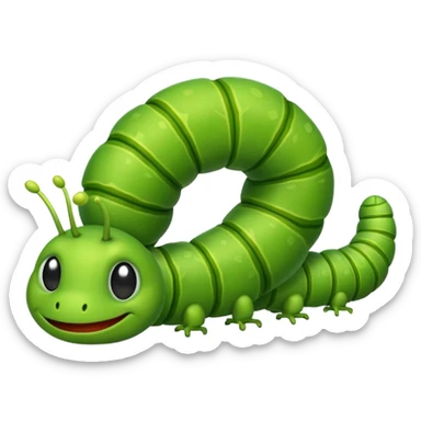 Inchworm crawling sticker