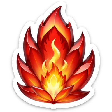 Red flaming crystal with a $ carved into the center of the crystal. sticker