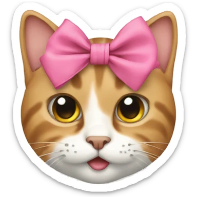 Cat with bow sticker