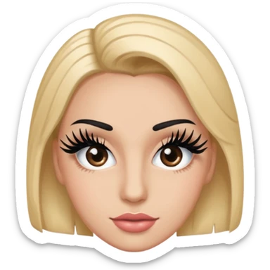 Emoji fake eyelashes fake nails sticker