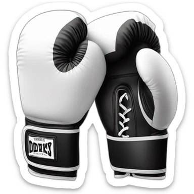 two black and white boxing gloves  sticker