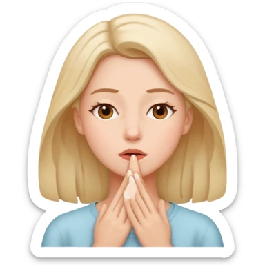 a woman taking dih sticker