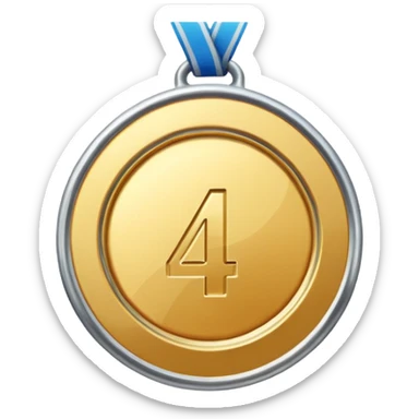 4th place steel medal sticker