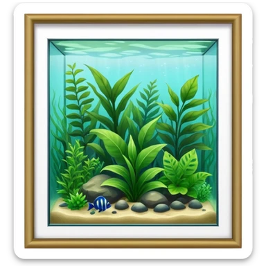 excessive green plants dense foliage in aquarium sticker