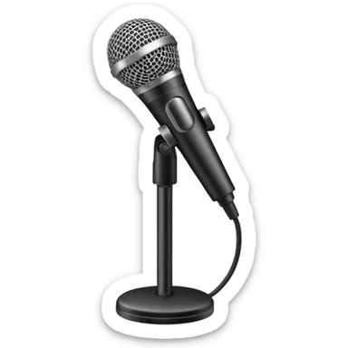 microphone with stand sticker