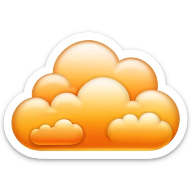 A golden sunset cloud with warm gradient tones. sticker