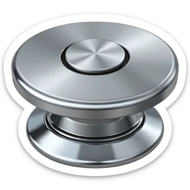 volume knob, straight on view sticker